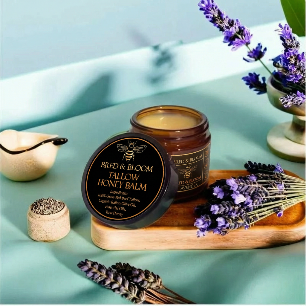 100% Grass-Fed Beef Tallow Balm with Raw Honey