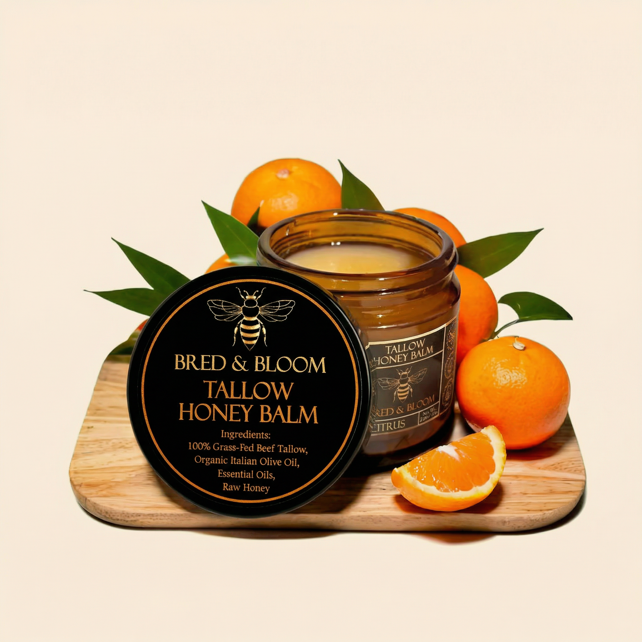100% Grass-Fed Beef Tallow Balm with Raw Honey